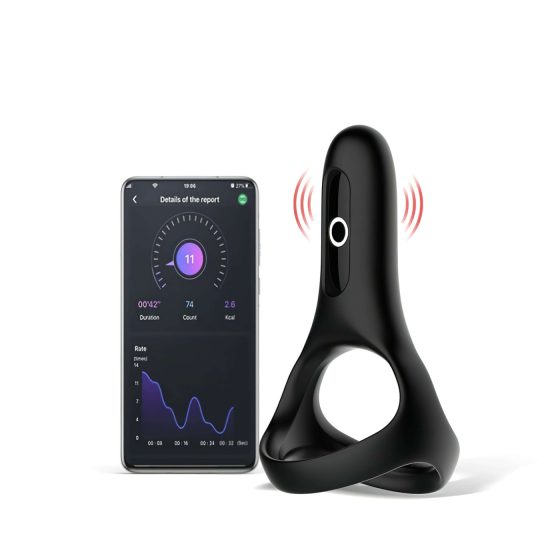 Magic Motion Rise - inteligentný vibračný krúžok na penis, nabíjateľný (čierny)