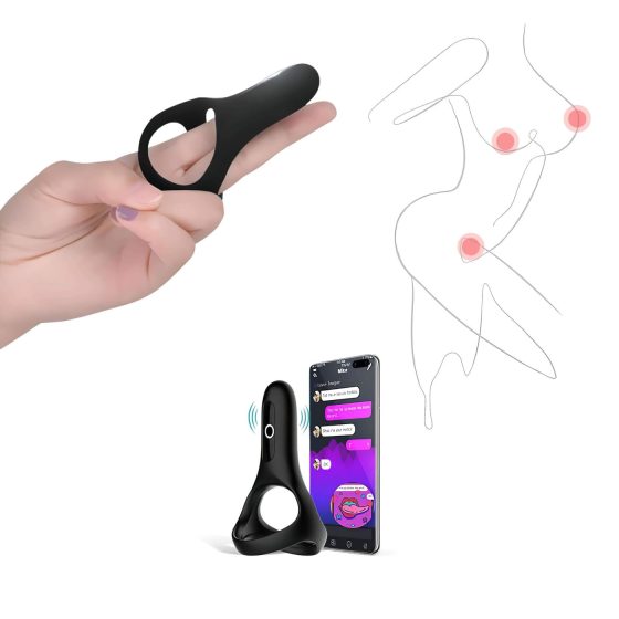 Magic Motion Rise - inteligentný vibračný krúžok na penis, nabíjateľný (čierny)