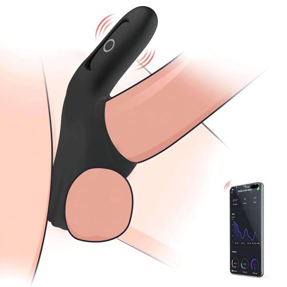 Magic Motion Rise - inteligentný vibračný krúžok na penis, nabíjateľný (čierny)