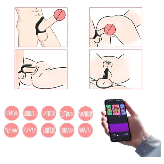 Magic Motion Rise - vibračný erekčný krúžok - nabíjateľný, čierny