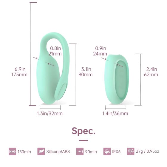 Magic Motion FitCute - inteligentná, nabíjateľná venuša gulička (mätová)