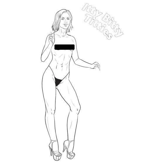 WoodRocket - erotická omaľovánka pre dospelých - prsia motív