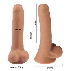   Tracys Dog - predkožkátor dildo so semenníkmi (21 cm) - telová farba