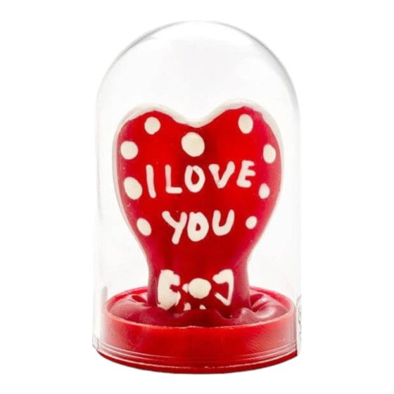 I Love You - kondóm s ručne maľovaným dizajnom (1ks)